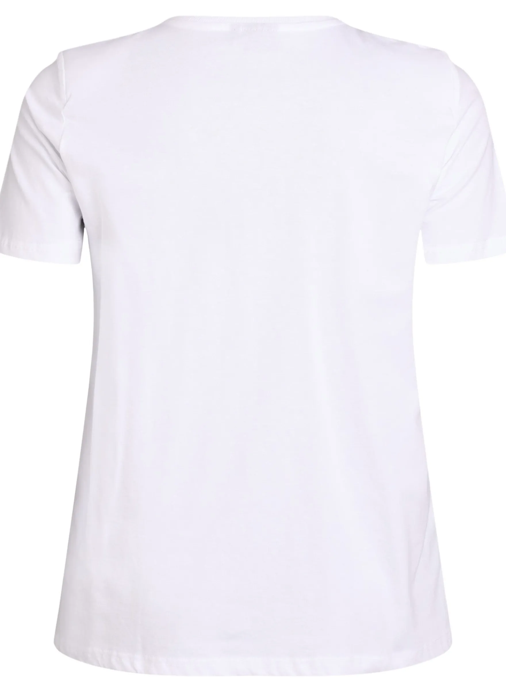 Basic-T-Shirt aus Baumwolle mit Schulterpolstern
