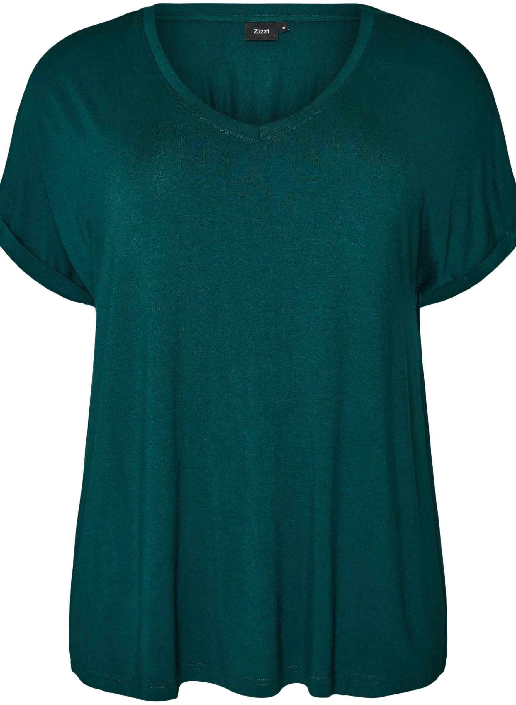 Basic T-Shirt aus Viskose mit V-Ausschnitt
