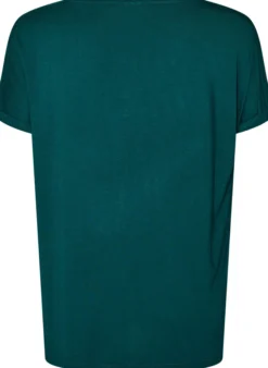 Basic T-Shirt aus Viskose mit V-Ausschnitt