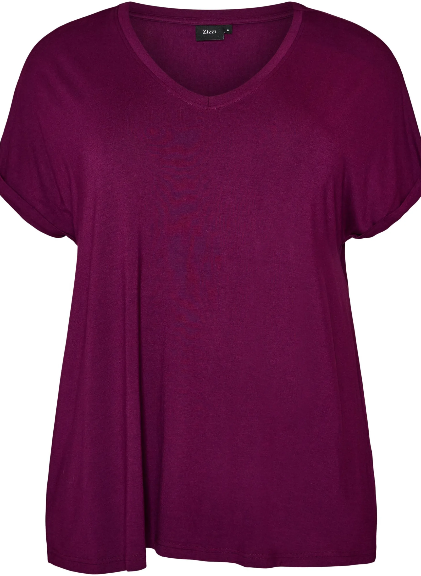 Basic T-Shirt aus Viskose mit V-Ausschnitt