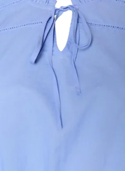Baumwollbluse mit Bindeband und elastischer Taille