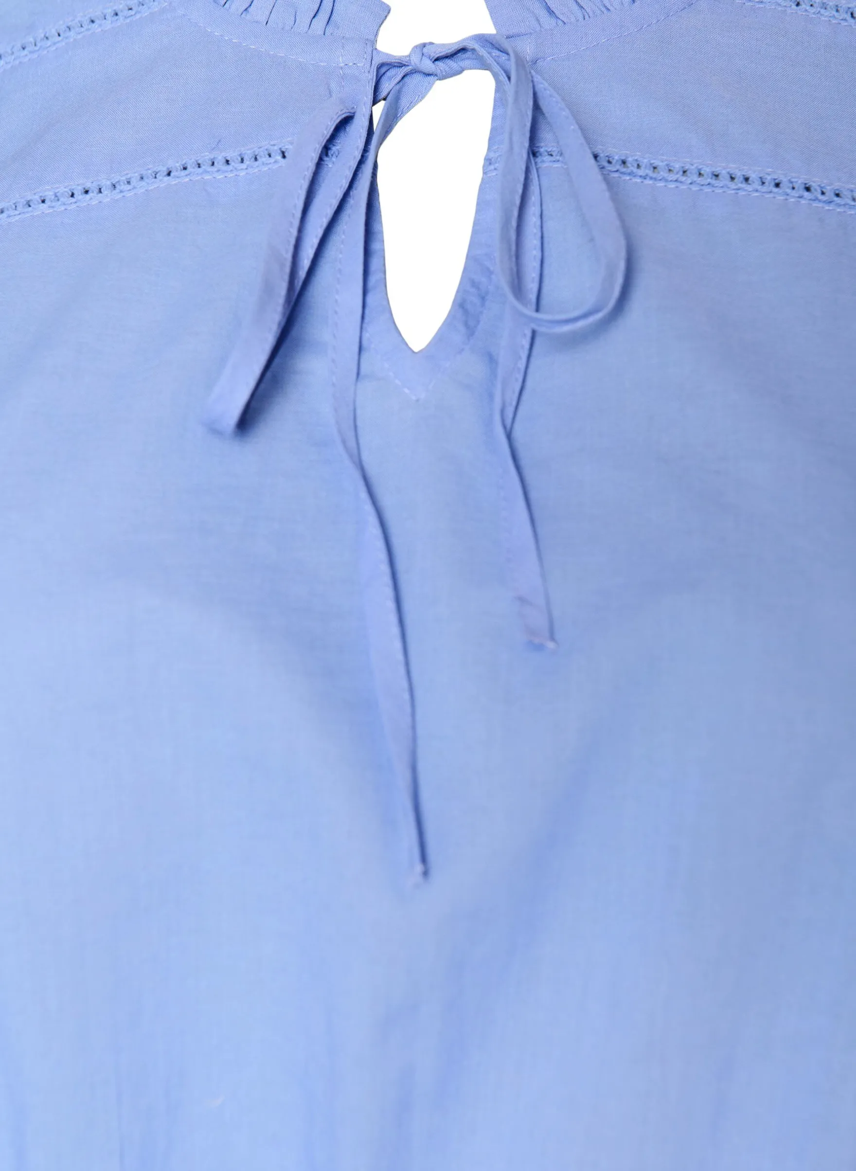 Baumwollbluse mit Bindeband und elastischer Taille