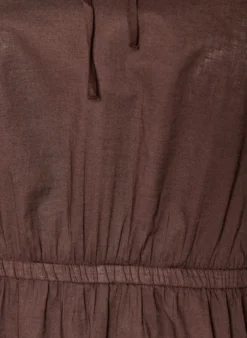 Baumwollbluse mit Bindeband und elastischer Taille