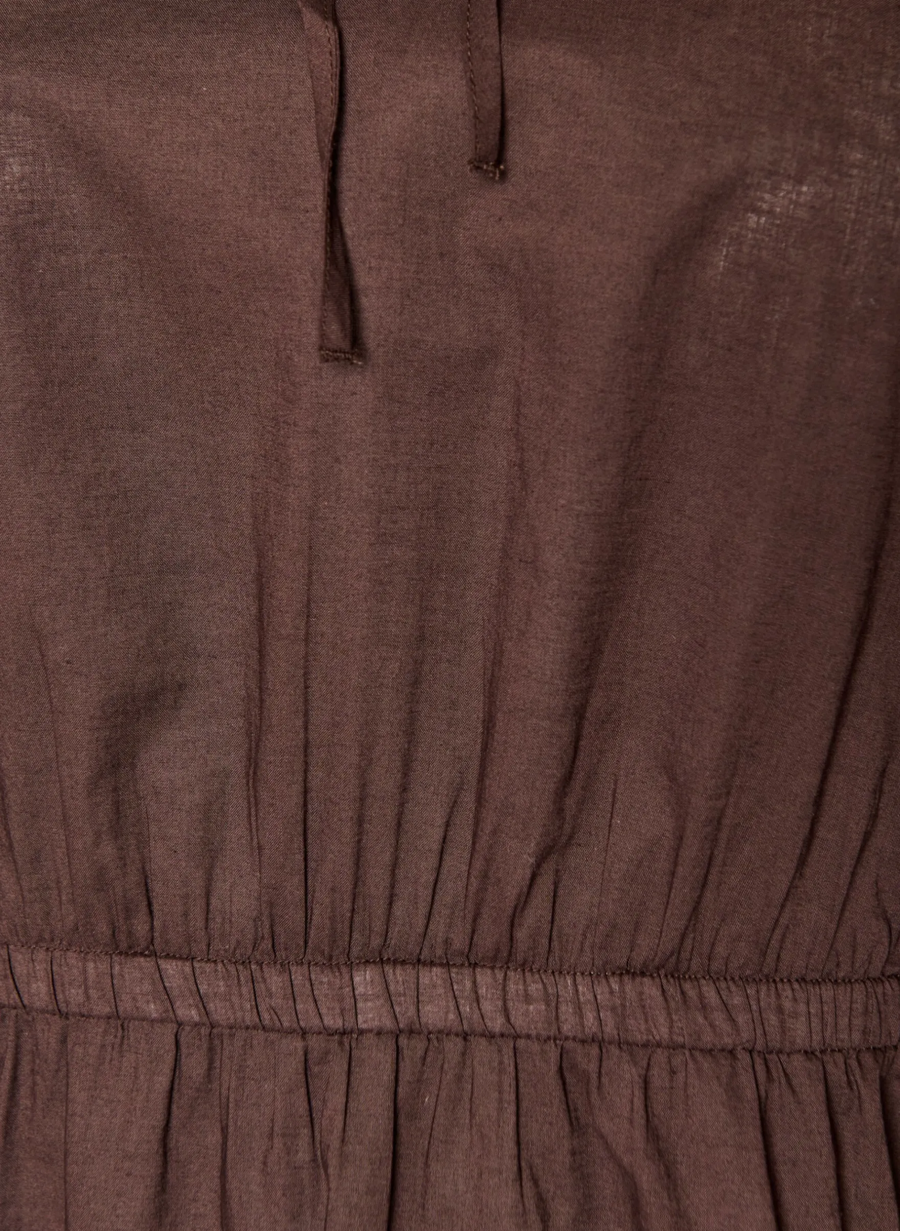 Baumwollbluse mit Bindeband und elastischer Taille