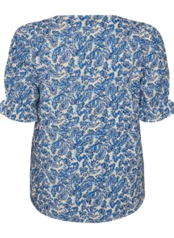 Baumwollbluse mit eckigem Ausschnitt
