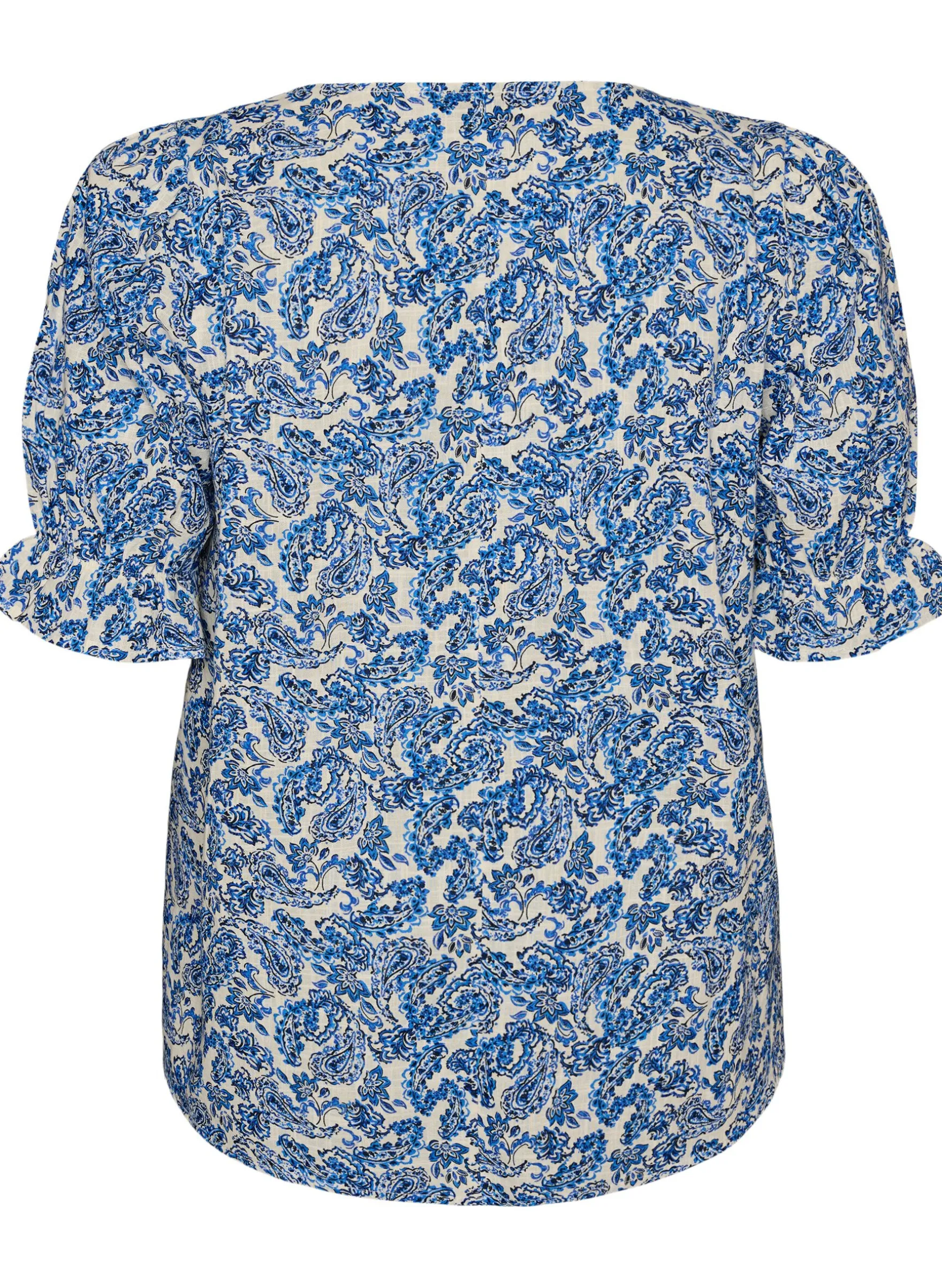 Baumwollbluse mit eckigem Ausschnitt