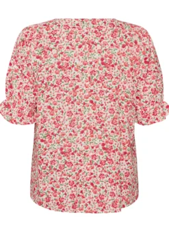 Baumwollbluse mit eckigem Ausschnitt