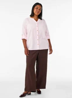 Baumwollbluse mit V-Ausschnitt
