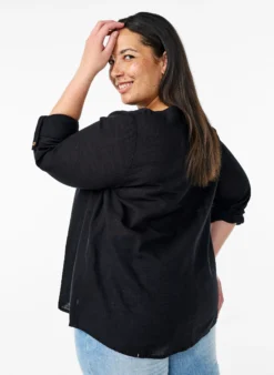 Baumwollbluse mit V-Ausschnitt