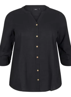 Baumwollbluse mit V-Ausschnitt