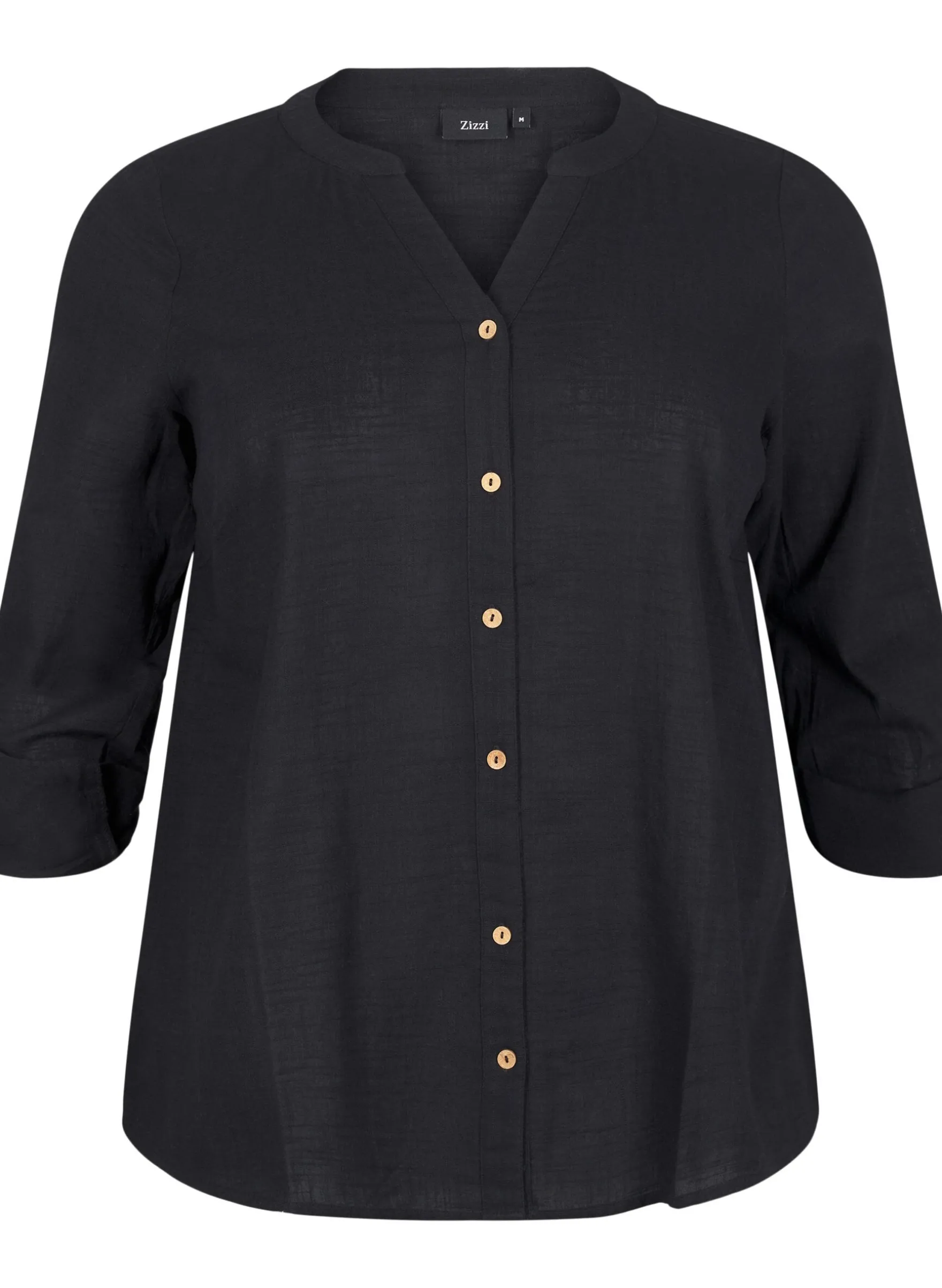 Baumwollbluse mit V-Ausschnitt