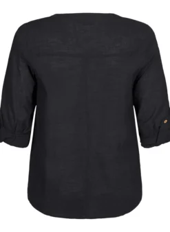 Baumwollbluse mit V-Ausschnitt