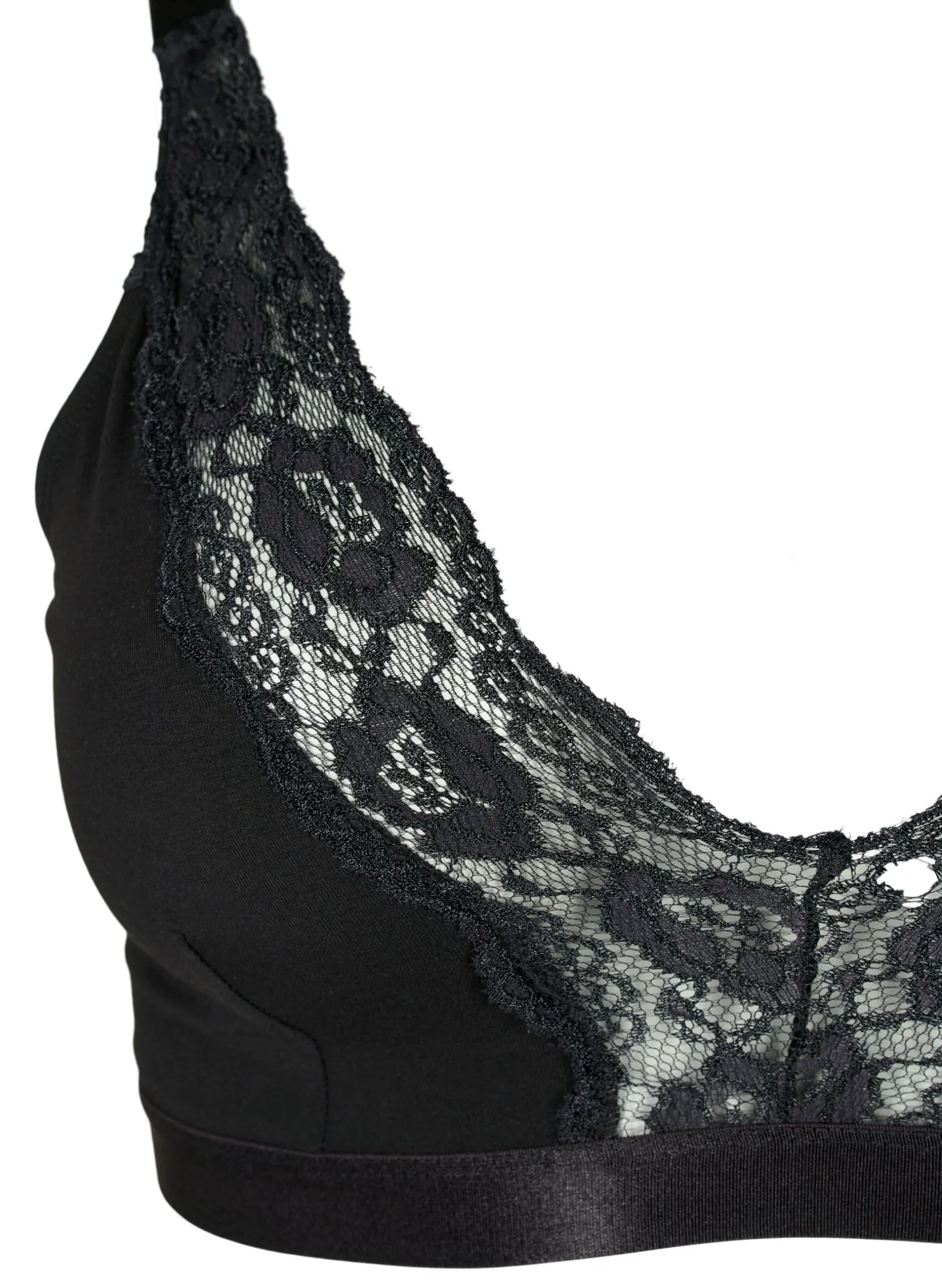 Baumwoll-Bralette mit Spitze