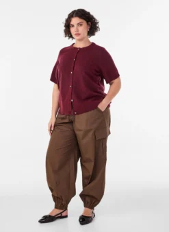 Baumwoll-Cargohose mit Ballonbein