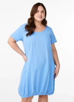 Baumwollkleid mit kurzen Ärmeln