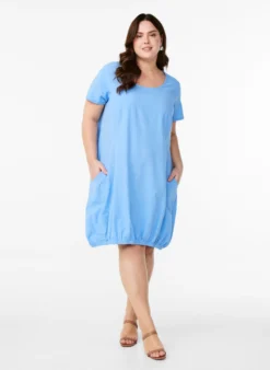 Baumwollkleid mit kurzen Ärmeln