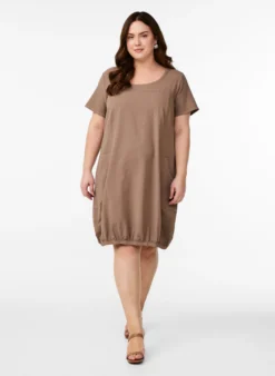 Baumwollkleid mit kurzen Ärmeln