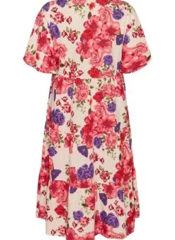 Baumwoll-Midikleid mit Blumenprint