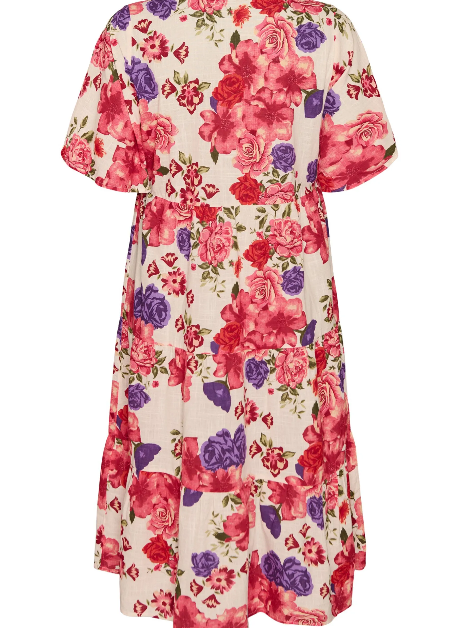 Baumwoll-Midikleid mit Blumenprint
