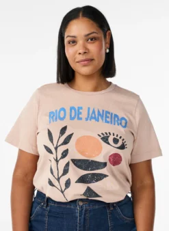 Baumwoll-T-Shirt mit Frontprint