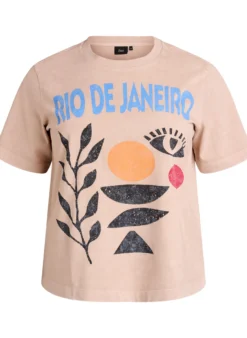 Baumwoll-T-Shirt mit Frontprint