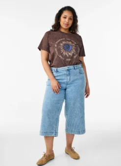 Baumwoll-T-Shirt mit Frontprint