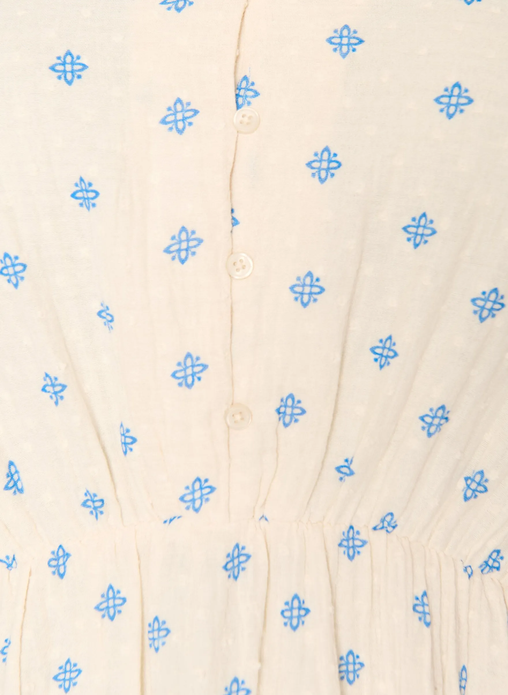 Bedrucktes Kleid aus Baumwolle mit Gummizug in der Taille