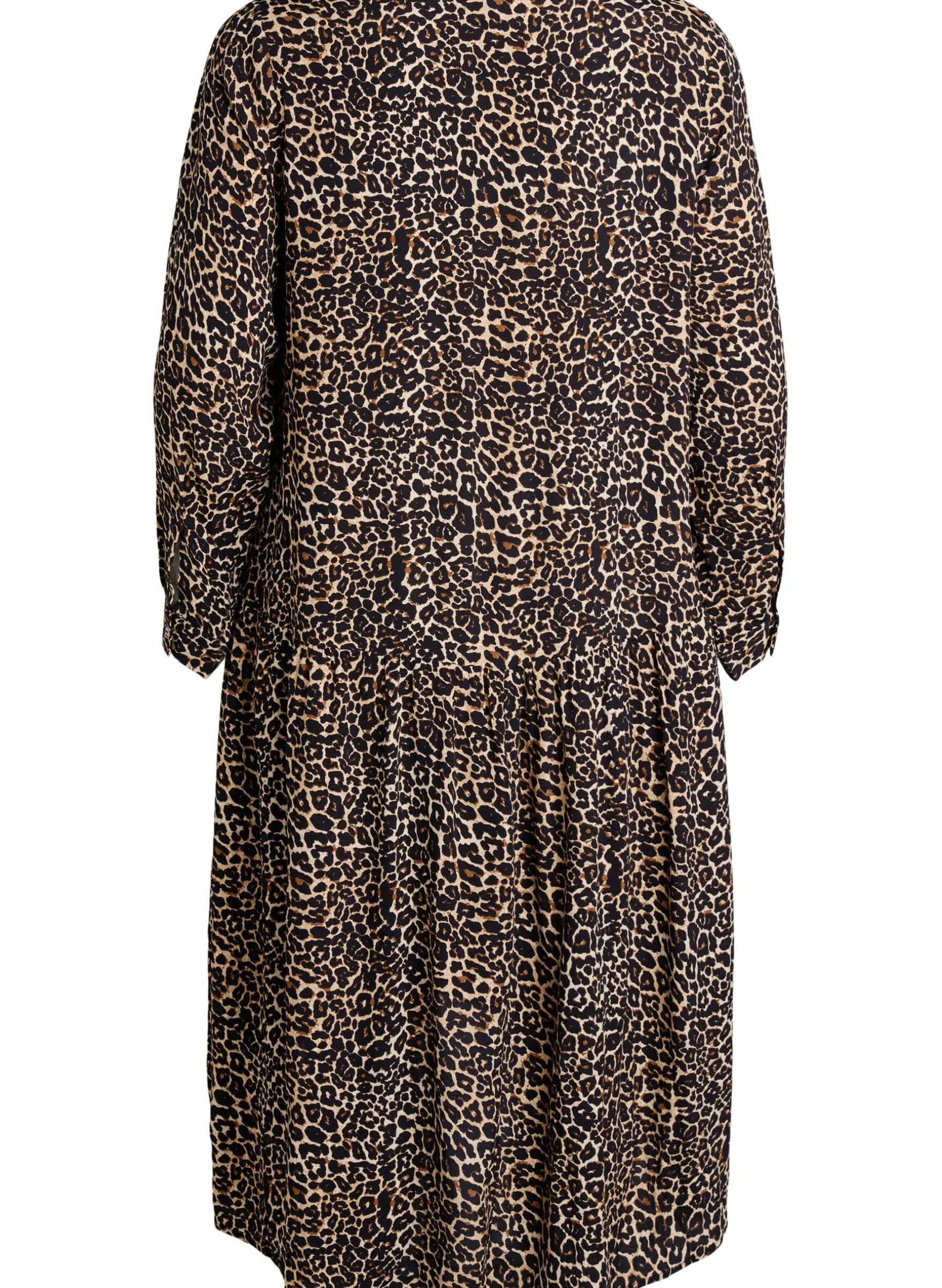 Bedrucktes Midikleid aus Viskose mit langen Ärmeln