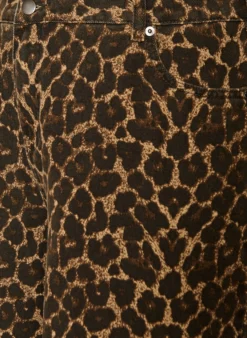 Bermuda Shorts aus Denim mit Leopardenmuster