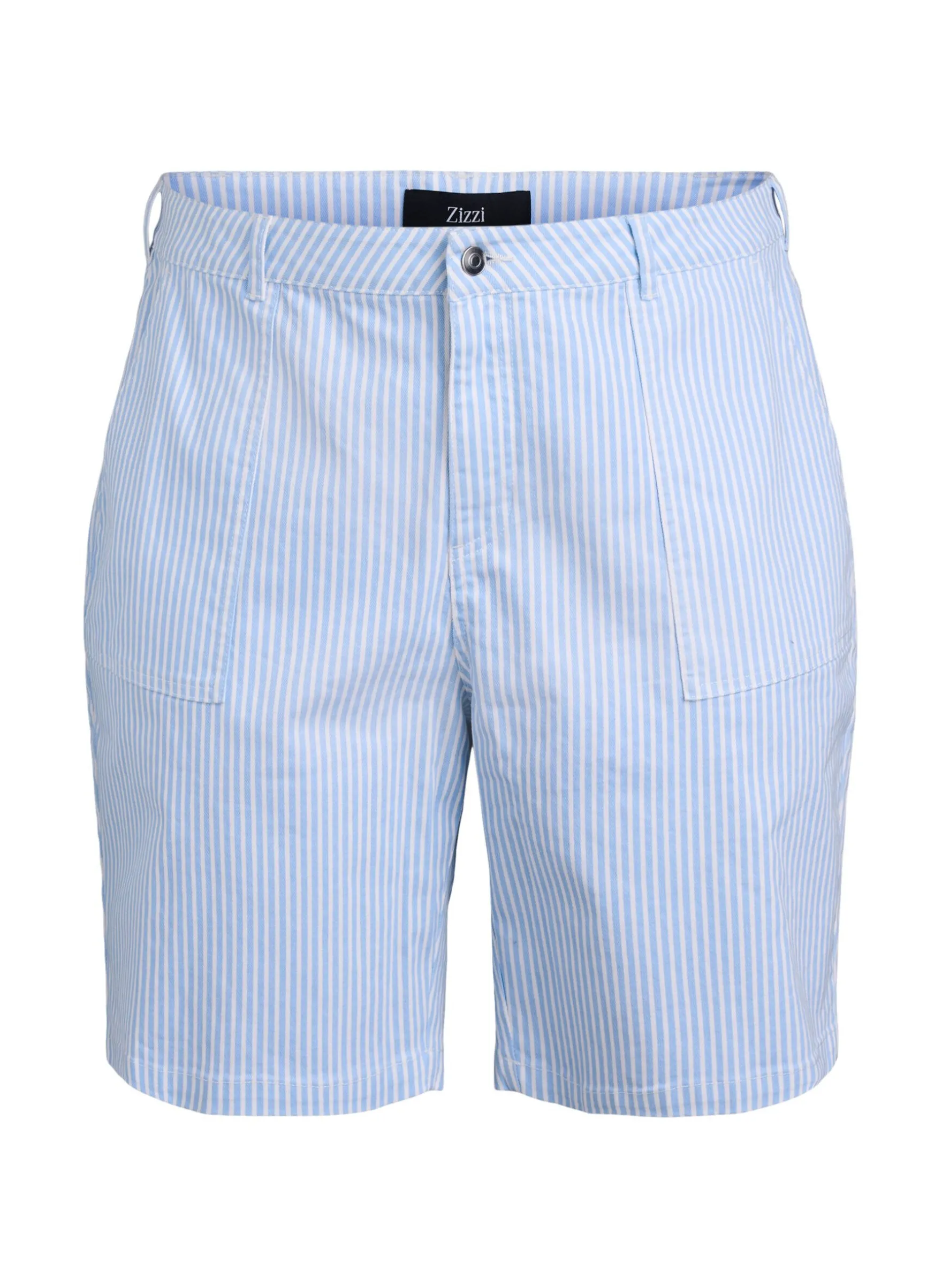 Bermuda-Shorts mit hohem Bund und Streifenmuster