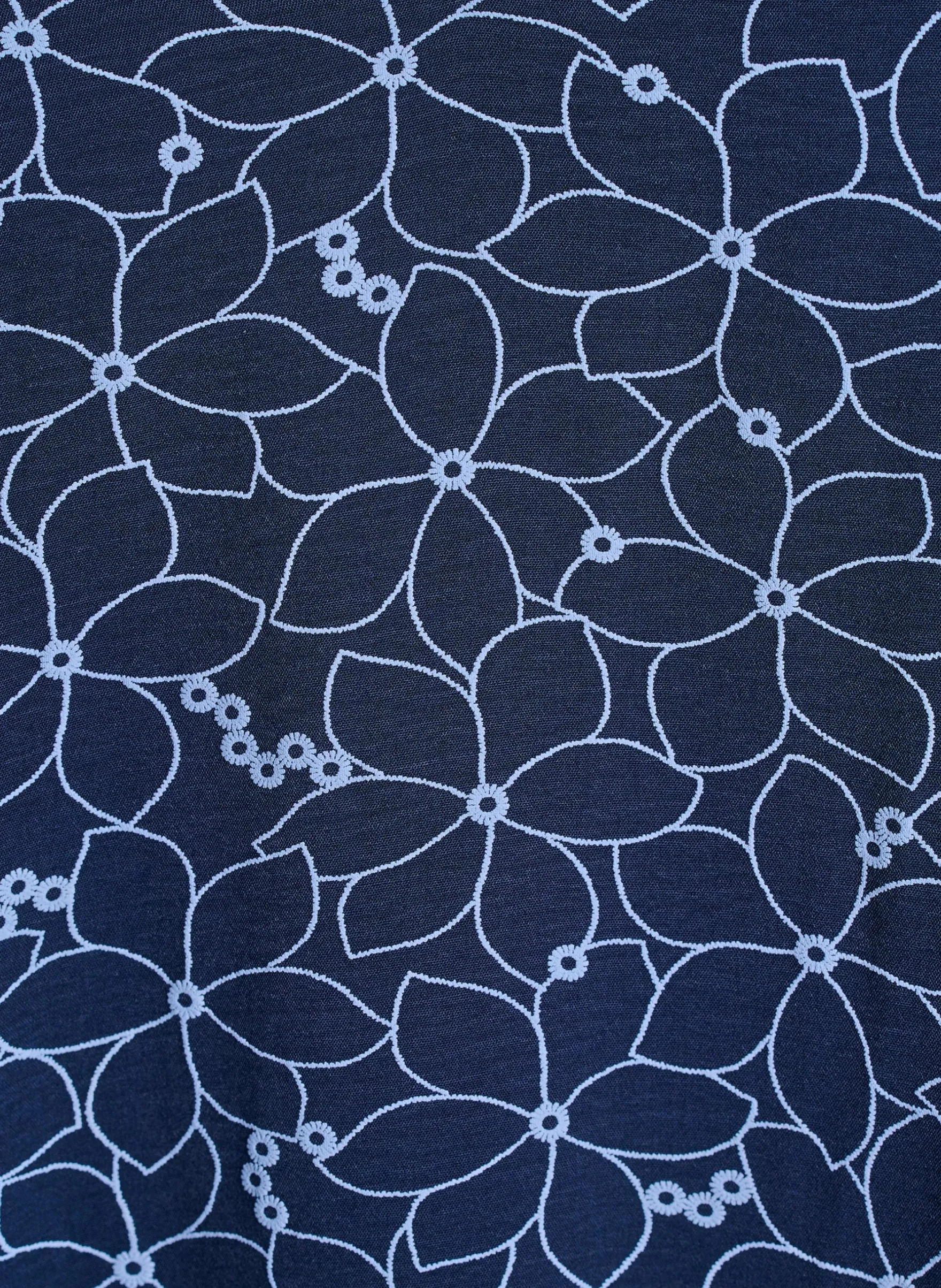Bestickte Tunika mit Blumenmuster und 3/4-Ärmeln