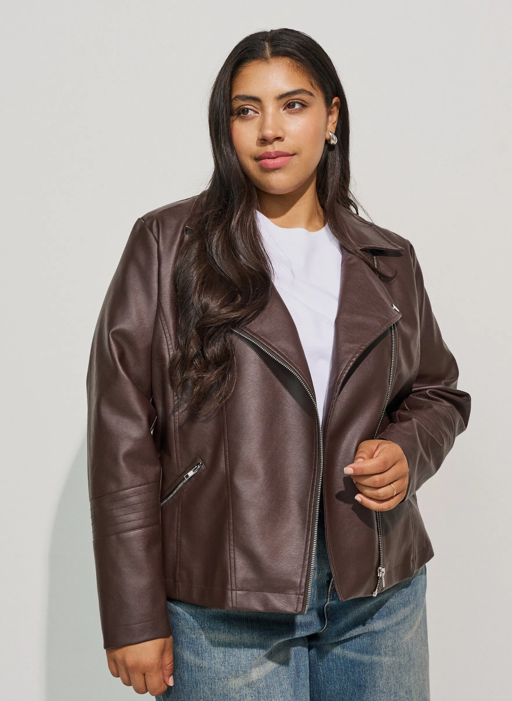 Bikerjacke aus Kunstleder