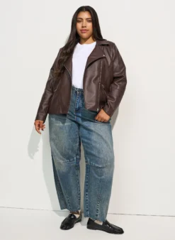 Bikerjacke aus Kunstleder