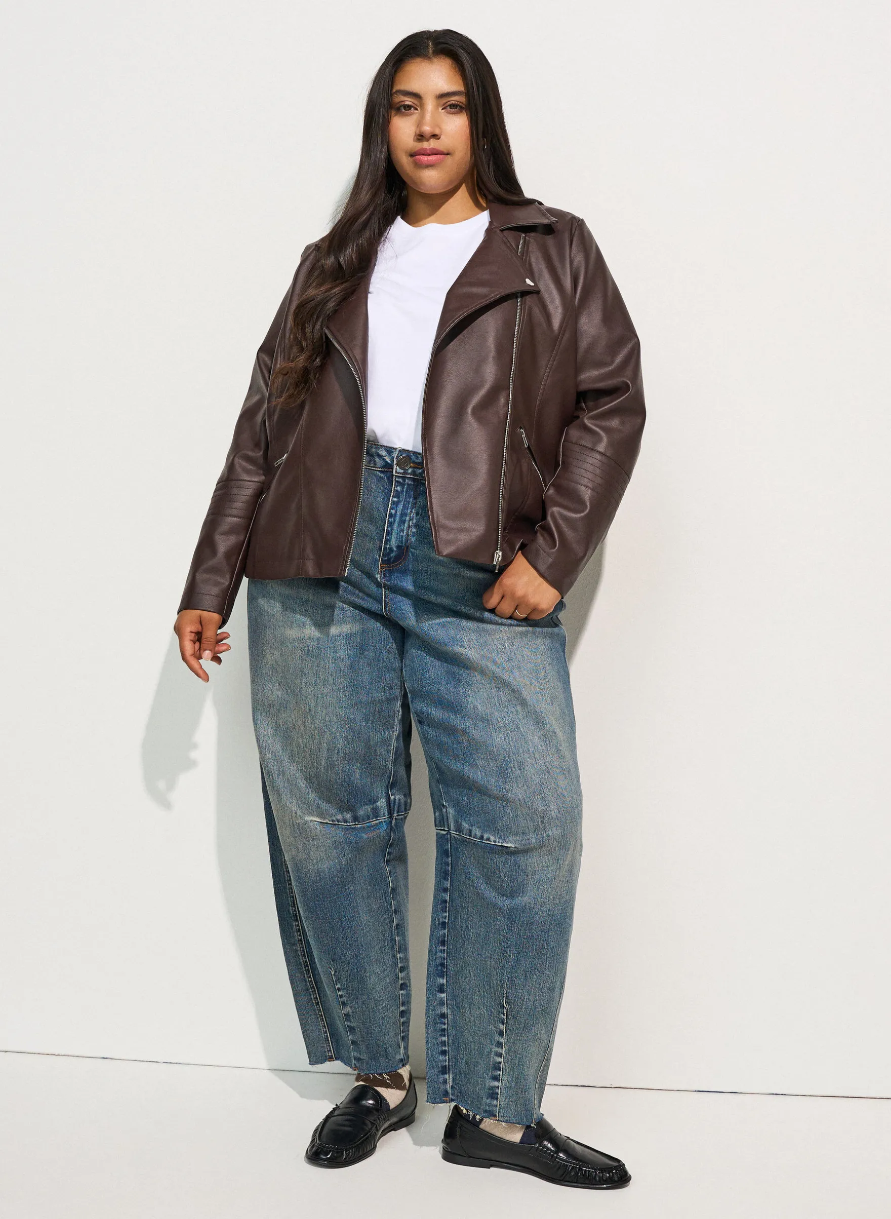 Bikerjacke aus Kunstleder