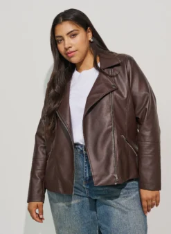 Bikerjacke aus Kunstleder