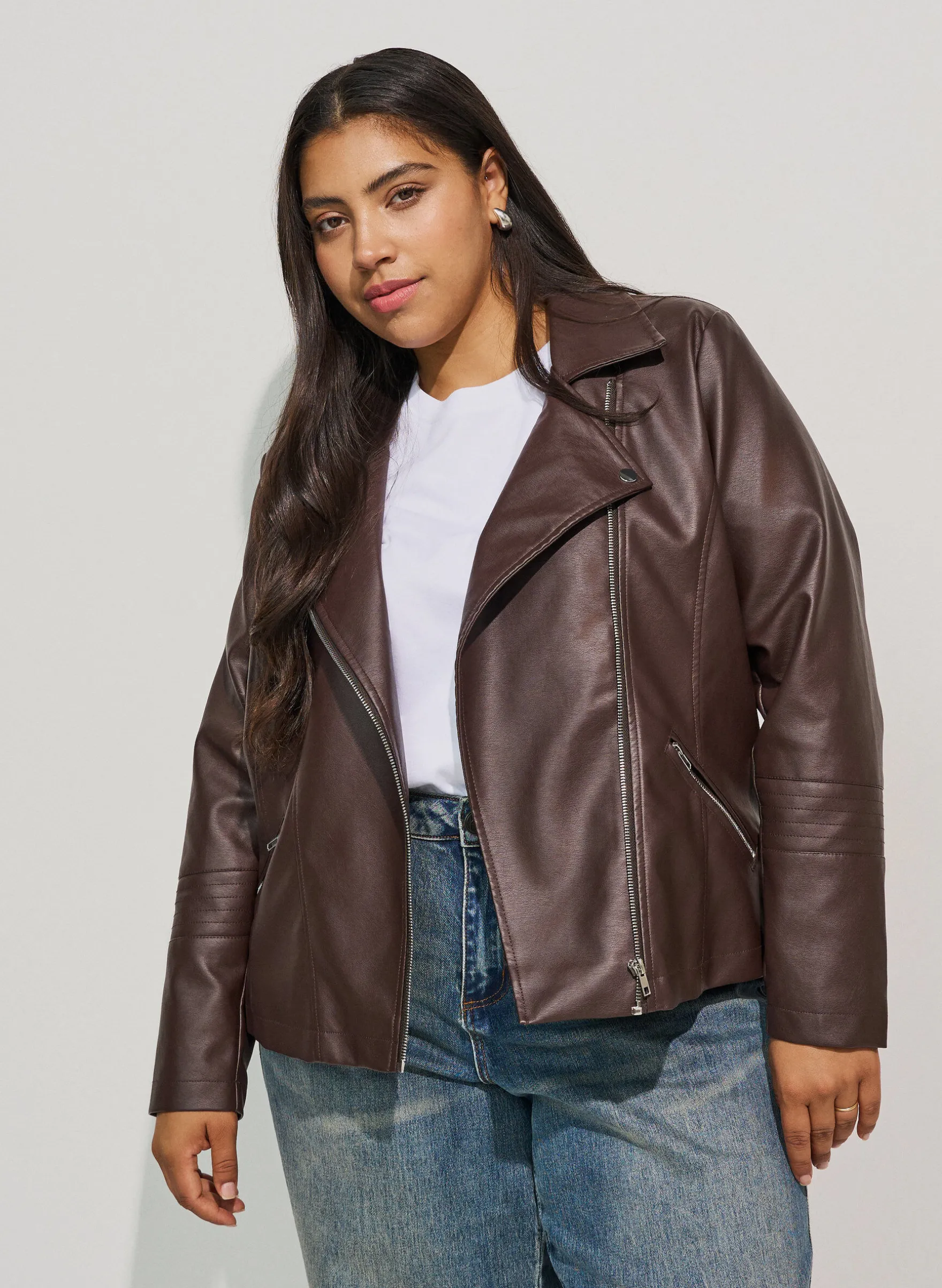 Bikerjacke aus Kunstleder