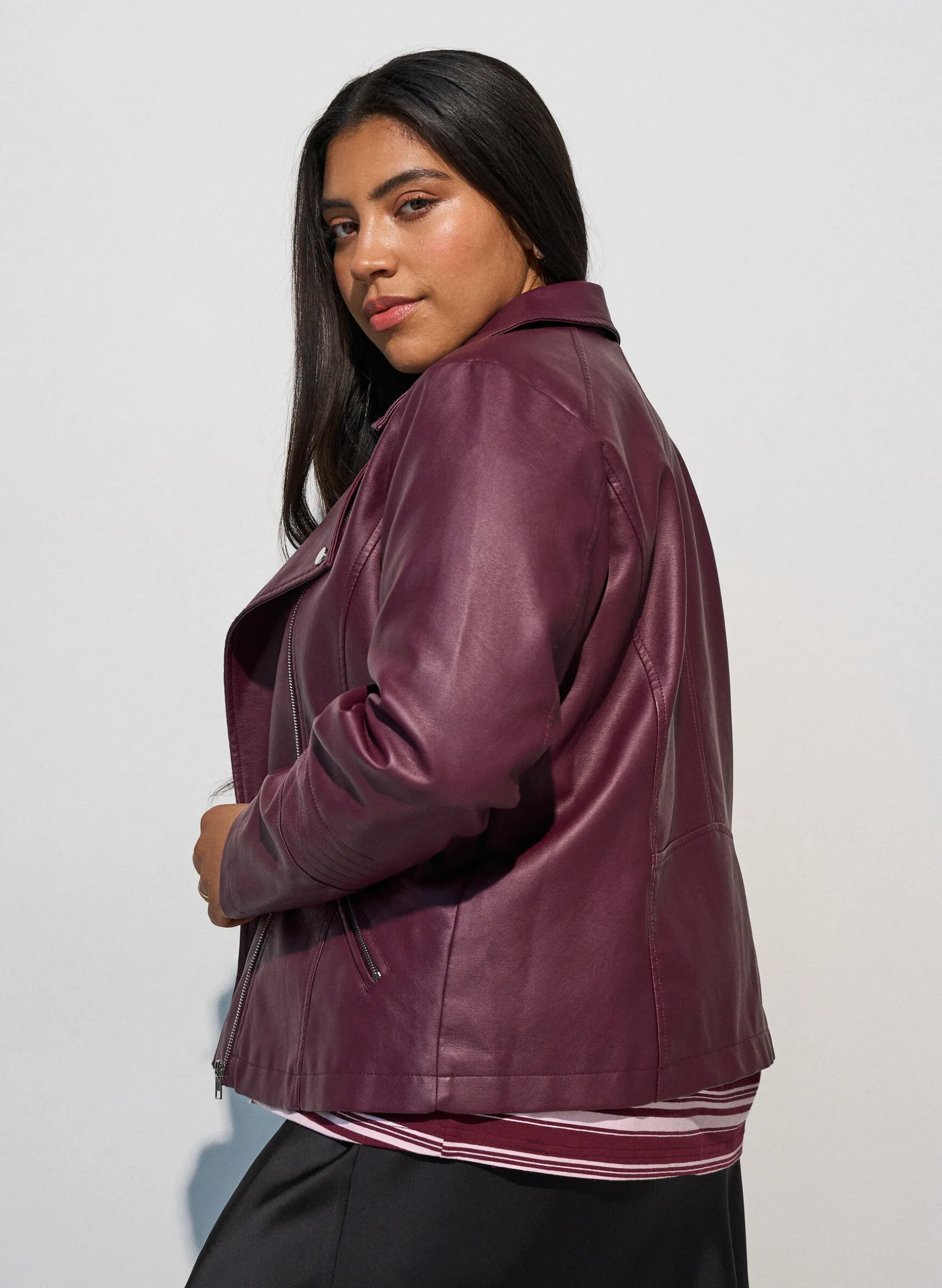 Bikerjacke aus Kunstleder