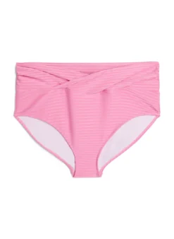 Bikinihose mit hoher Taille und Überkreuz-Details