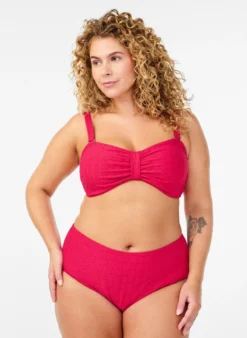 Bikinihose mit Strukturmuster und normaler Taillenhöhe