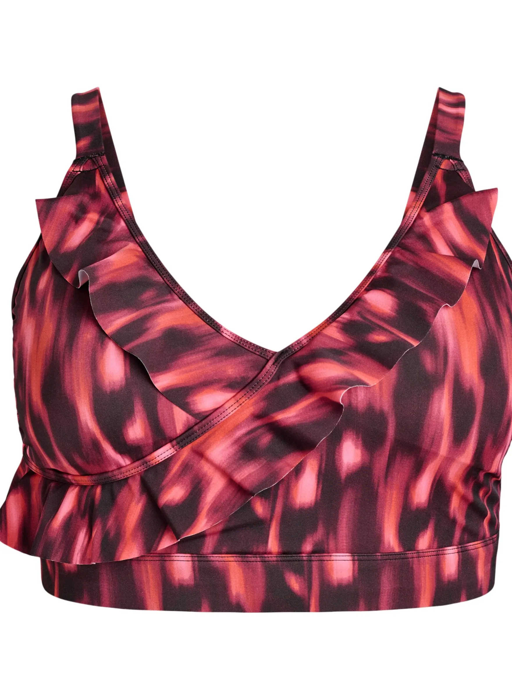 Bikinioberteil mit Print und Rüschendetails