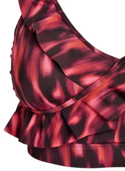 Bikinioberteil mit Print und Rüschendetails