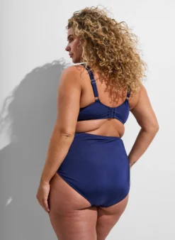 Bikini-Slip mit Drapierung und hoher Taille