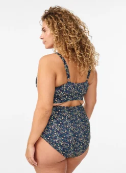 Bikini-Slip mit Print und hoher Taille
