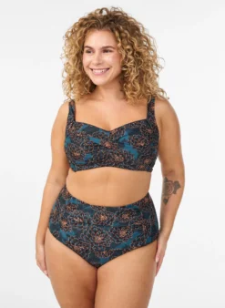 Bikini-Slip mit Print und hoher Taille