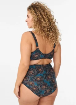 Bikini-Slip mit Print und hoher Taille