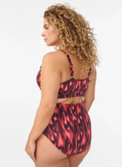 Bikini-Slip mit Print und hoher Taille