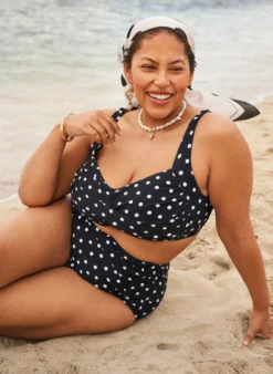 Bikini-Slip mit Print und hoher Taille