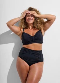 Bikini-Top mit Bügel und Drapierung