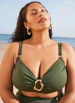Bikini Top mit Bügel und goldfarbenem Detail