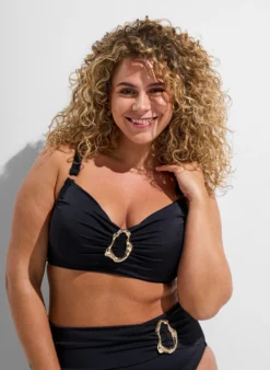 Bikini Top mit Bügel und goldfarbenem Detail
